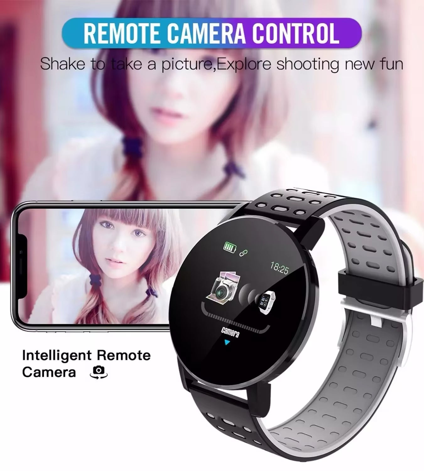 Smart Sport Watch for Men + Women (Tracks Blood Pressure, Heart Rate, Pedometer, Thermometer, Remote Control Answer Call Functions)