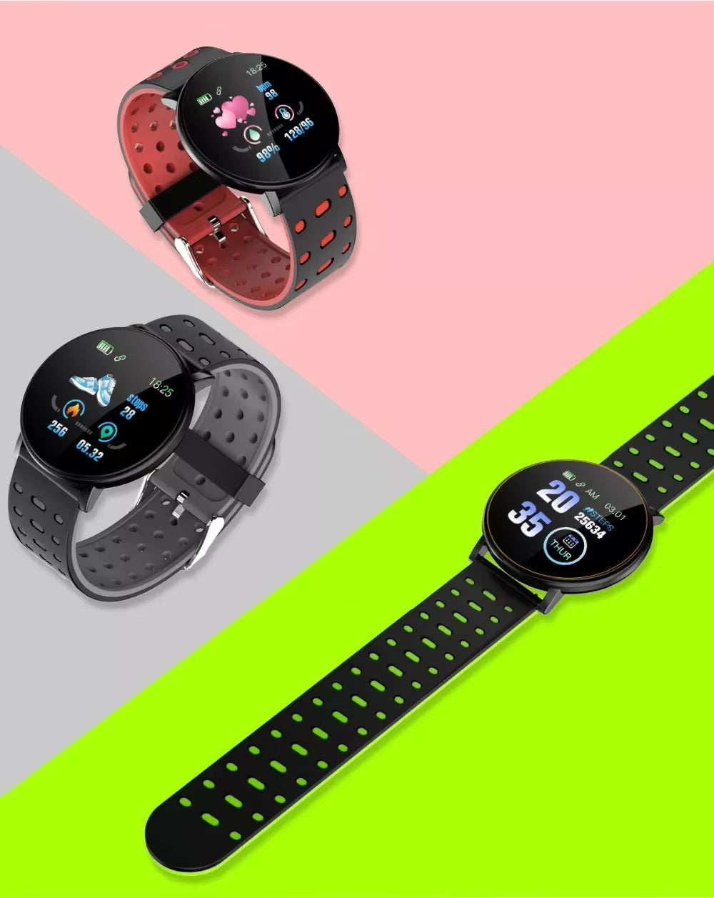 Smart Sport Watch for Men + Women (Tracks Blood Pressure, Heart Rate, Pedometer, Thermometer, Remote Control Answer Call Functions)