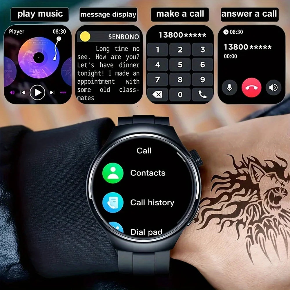 SENBONO V19 Business Men Smart Watch Answer Call  Heart Rate Water Proof Sports Fitness Smartwatch Men for HUAWEI Android IOS