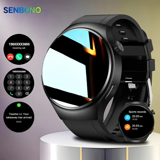 SENBONO V19 Business Men Smart Watch Answer Call  Heart Rate Water Proof Sports Fitness Smartwatch Men for HUAWEI Android IOS