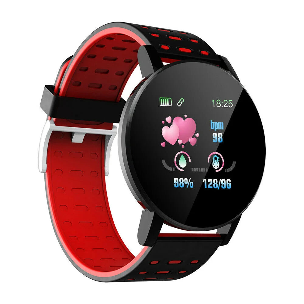Smart Sport Watch for Men + Women (Tracks Blood Pressure, Heart Rate, Pedometer, Thermometer, Remote Control Answer Call Functions)