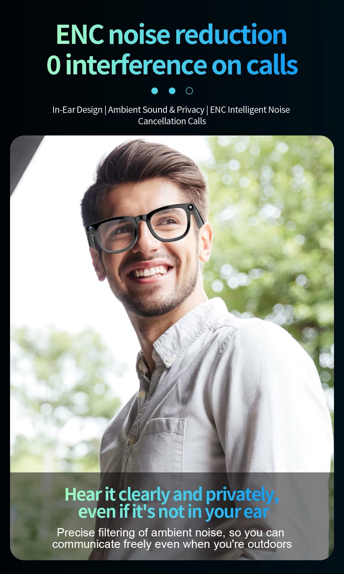 Smart Sunglasses (Photo + Video Recording Eye Glasses w/ AI Translator Audio)