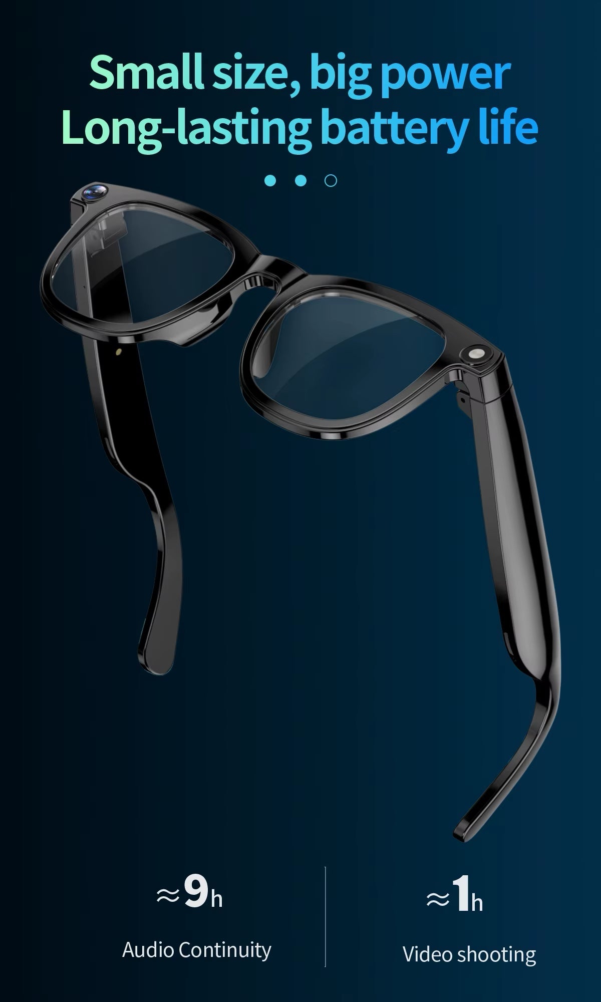 Smart Sunglasses (Photo + Video Recording Eye Glasses w/ AI Translator Audio)