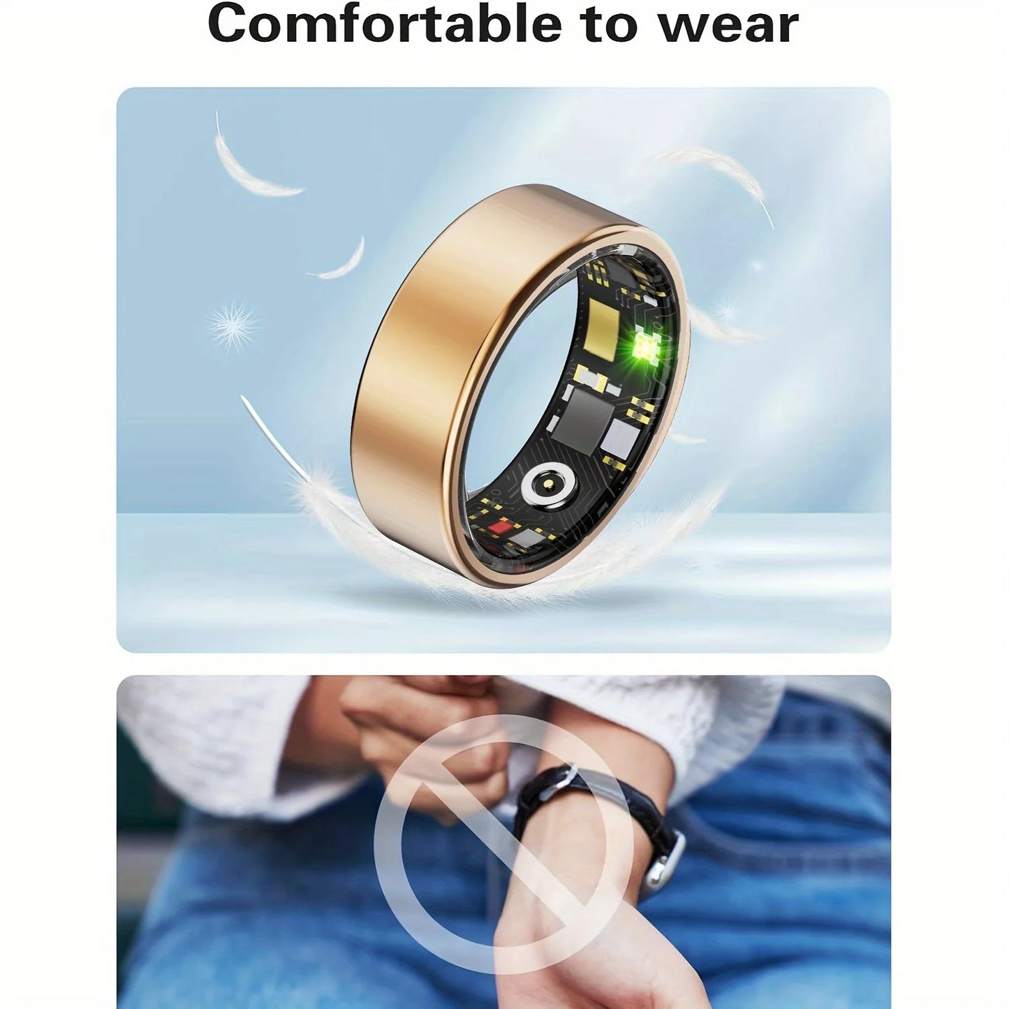 Smart Ring (sleep tracking, motion monitoring, compatible with iPhone and Android, smart gift, suitable for women and men)